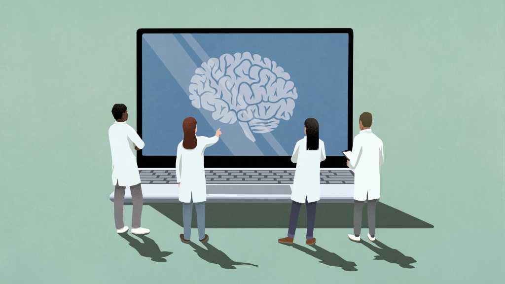 AI brain on computer screen