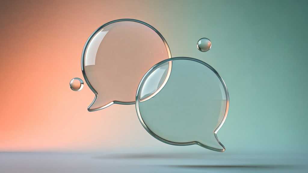 image of glass speech bubbles